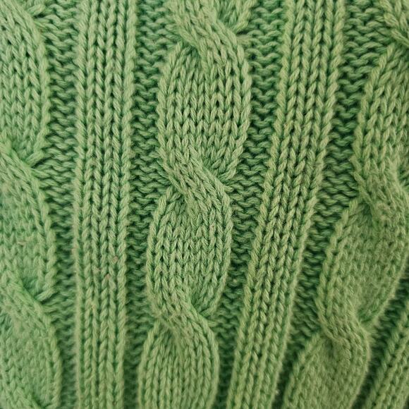 Land's End Cable Knit 100% Cotton Sweater Sz 1X Academic Preppy Classic Plus - Picture 3 of 5
